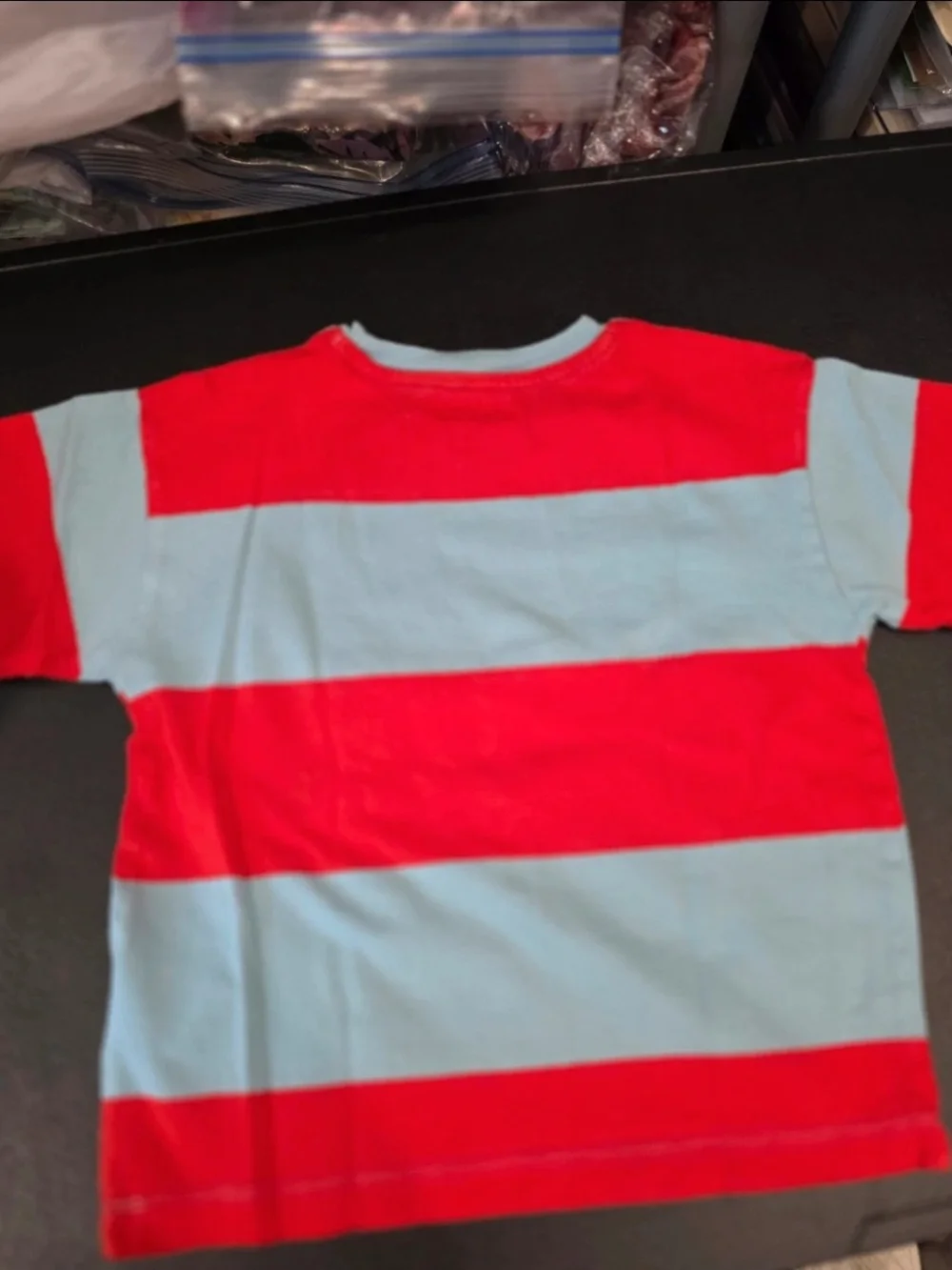 Mini Boden Red & Light Blue Construction Vehicles Tee